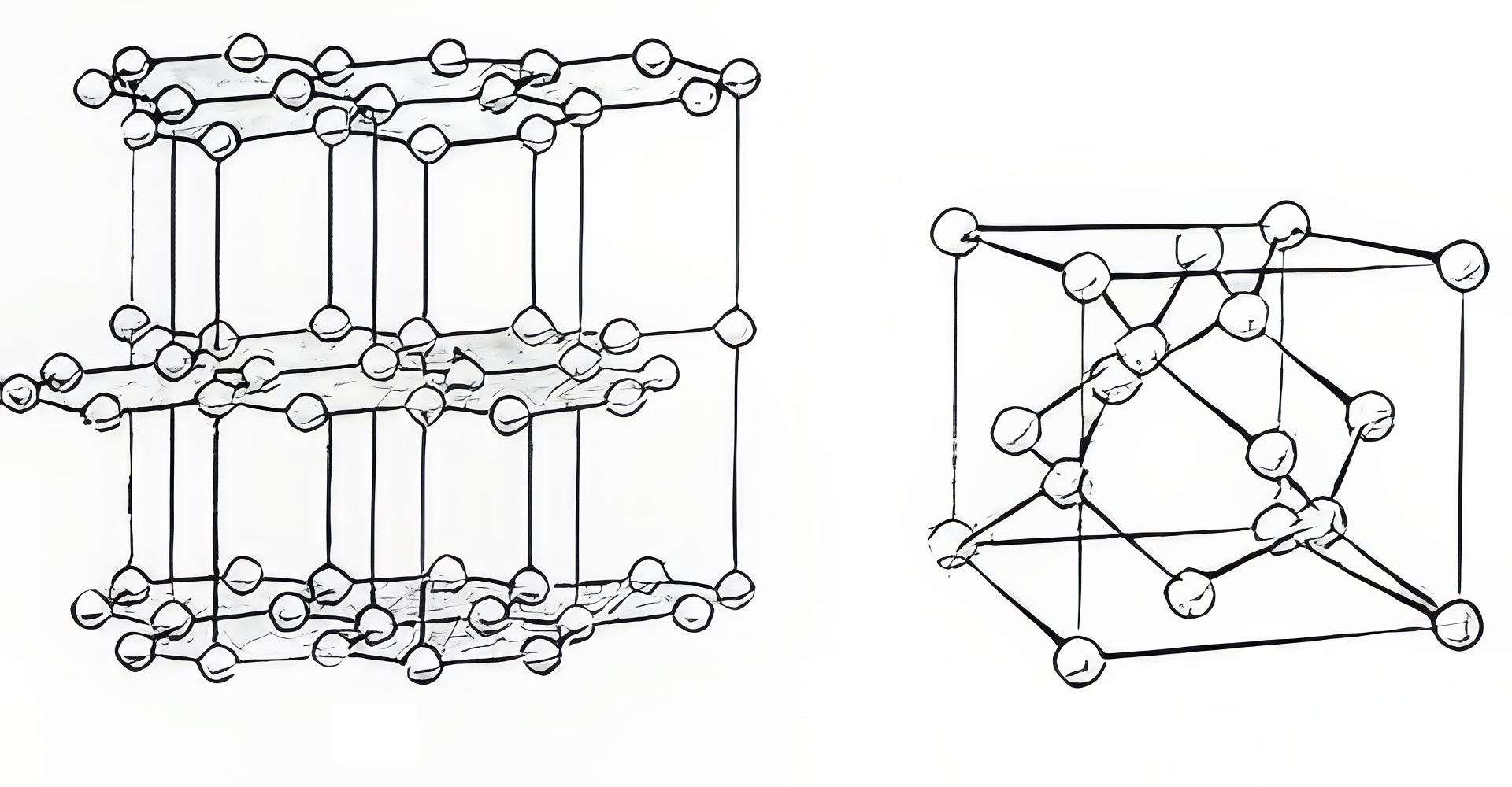 Кристаллические решетки алмаза и графита