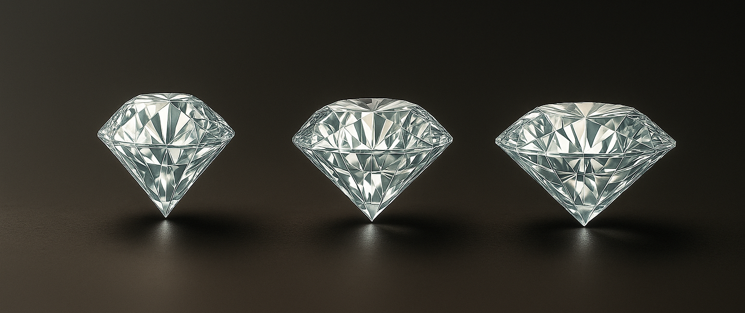 Бриллианты в один карат с разной огранкой