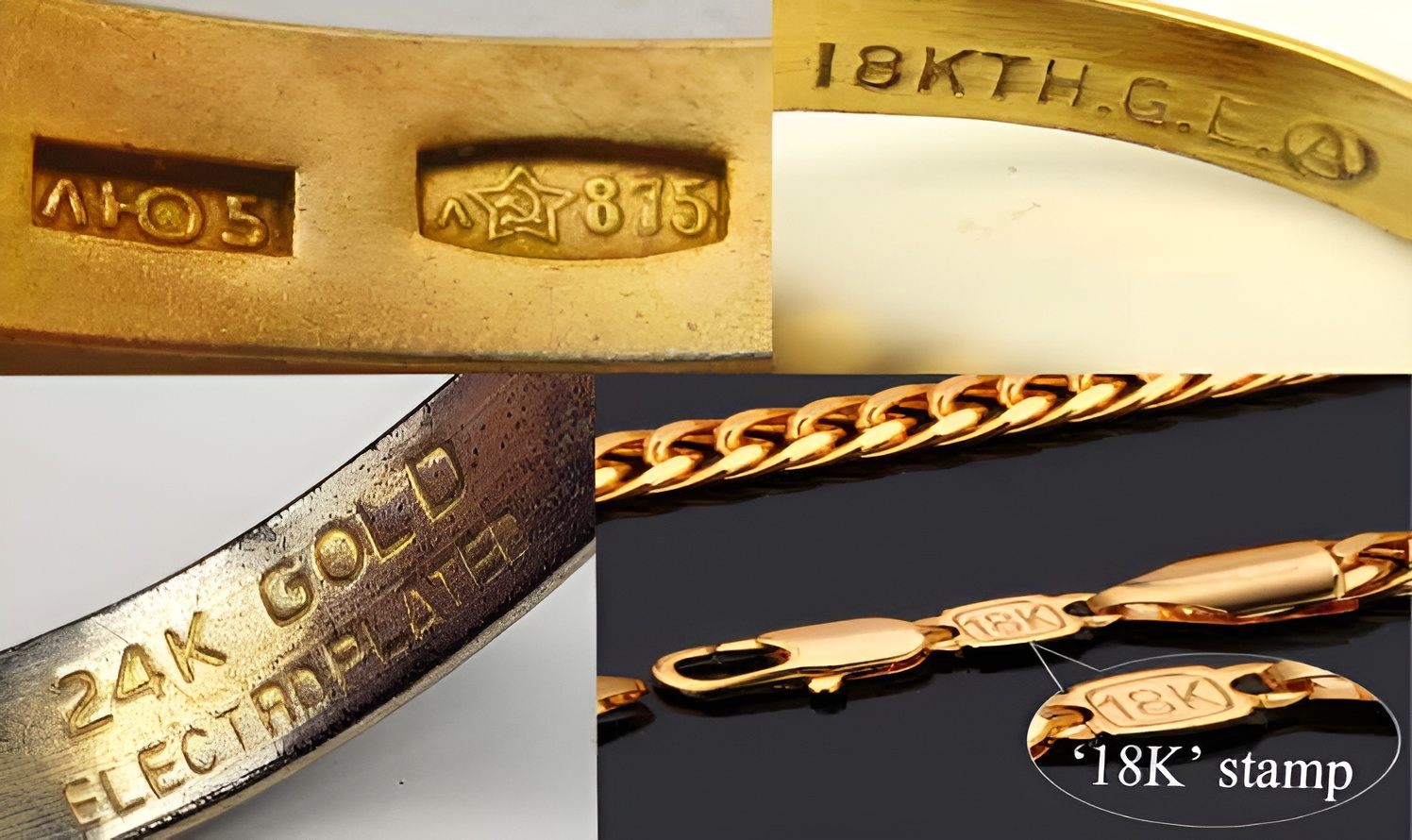 В России используют метрическую систему проб: 375, 500, 585 (583) и 750