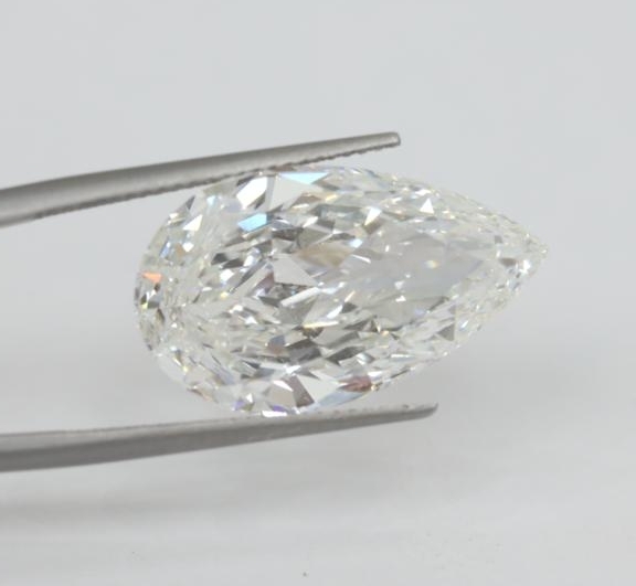 Diamond Lab-grown,  Pear, Color F, Clarity VVS2