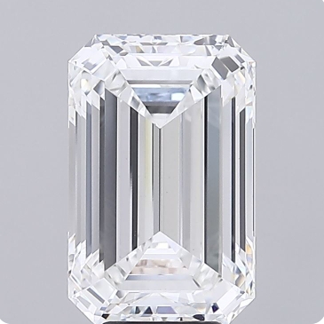 Diamond Lab-grown,  Emerald, Color E, Clarity VVS2