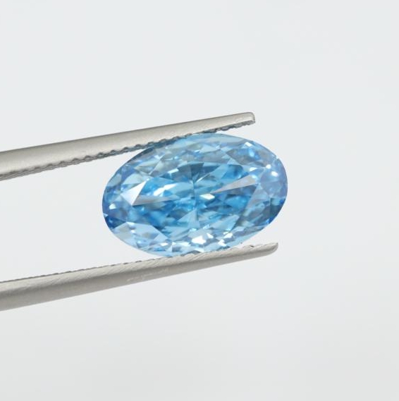 Laboratorio diamante talla Óvalo,  color Fancy Vivid Blue y claridad VS1