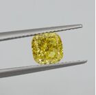 Loose calibrated diamonds, 6.80 mm * 6.80 mm, color Fancy Vivid Yellow,...